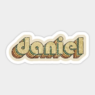 Daniel // Vintage Rainbow Typography Style // 70s Sticker